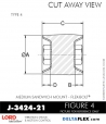RubberPartsCatalog.com - LORD Corporation Flex-Bolt Sandwich Mounts - J-3424-21 Rubber-Parts-Catalog-Delta-Flex-LORD-Flex-Bolt-Medium-Sandwich-Mounts-Femal-Female-J-3424-21