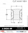 RubberPartsCatalog.com - LORD Corporation Flex-Bolt Sandwich Mounts - J-3424-49 Rubber-Parts-Catalog-Delta-Flex-LORD-Flex-Bolt-Medium-Sandwich-Mounts-Femal-Female-J-3424-49