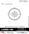 RubberPartsCatalog.com - LORD Corporation Flex-Bolt Sandwich Mounts - J-5425-123 Rubber-Parts-Catalog-Delta-Flex-LORD-Flex-Bolt-Medium-Sandwich-Mounts-Femal-Female-J-5425-123