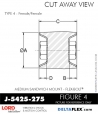 RubberPartsCatalog.com - LORD Corporation Flex-Bolt Sandwich Mounts - J-5425-275 Rubber-Parts-Catalog-Delta-Flex-LORD-Flex-Bolt-Medium-Sandwich-Mounts-Femal-Female-J-5425-275