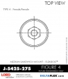 RubberPartsCatalog.com - LORD Corporation Flex-Bolt Sandwich Mounts - J-5425-275 Rubber-Parts-Catalog-Delta-Flex-LORD-Flex-Bolt-Medium-Sandwich-Mounts-Femal-Female-J-5425-275