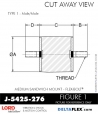 RubberPartsCatalog.com - LORD Corporation Flex-Bolt Sandwich Mounts - J-5425-276 Rubber-Parts-Catalog-Delta-Flex-LORD-Flex-Bolt-Medium-Sandwich-Mounts-Male-Male-J-5425-276