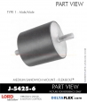 RubberPartsCatalog.com - LORD Corporation Flex-Bolt Sandwich Mounts - J-5425-6 Rubber-Parts-Catalog-Delta-Flex-LORD-Flex-Bolt-Medium-Sandwich-Mounts-Male-Male-J-5425-6