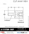 RubberPartsCatalog.com - LORD Corporation Flex-Bolt Sandwich Mounts - J-11729-187 Rubber-Parts-Catalog-Delta-Flex-LORD-Flex-Bolt-Small-Sandwich-Mounts-J-11729-187