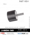 RubberPartsCatalog.com - LORD Corporation Flex-Bolt Sandwich Mounts - J-4624-165 Rubber-Parts-Catalog-Delta-Flex-LORD-Flex-Bolt-Small-Sandwich-Mounts-J-4624-165