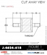 RubberPartsCatalog.com Deltaflex LORD Corporation Sandwich Mount J-4624-618 Rubber-Parts-Catalog-Delta-Flex-LORD-Corporation-Flex-Bolt-Small-Sandwich-Mounts-J-4624-618