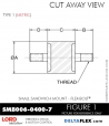 RubberPartsCatalog.com Deltaflex LORD Corporation Sandwich Mount SMB006-0400-7 Rubber-Parts-Catalog-Delta-Flex-LORD-Corporation-Flex-Bolt-Small-Sandwich-Mounts-SMB006-0400-7