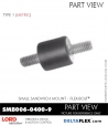 RubberPartsCatalog.com Deltaflex LORD Corporation Sandwich Mount SMB006-0400-9 Rubber-Parts-Catalog-Delta-Flex-LORD-Corporation-Flex-Bolt-Small-Sandwich-Mounts-SMB006-0400-9