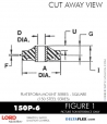 RubberPartsCatalog.com - LORD Corporation Plateform Mount 150P-6 RUBBER-PARTS-CATALOG-DELTAFLEX-Vibration-Isolator-LORD-Corporation-PLATEFORM-MOUNT-SERIES-Square-150P-6
