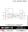 RubberPartsCatalog.com - LORD Corporation Two Piece Center Bonded Mount CB-2200 Series - OIL RESISTANT CB-2201-15 Rubber-Parts-Catalog-com-LORD-Corporation-Two-Piece-Center-Bonded-Mount-CB-2200-Series-OIL-RESISTANT-CB-2201-15