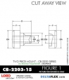 RubberPartsCatalog.com - LORD Corporation Two Piece Center Bonded Mount CB-2200 Series - OIL RESISTANT CB-2203-15 Rubber-Parts-Catalog-com-LORD-Corporation-Two-Piece-Center-Bonded-Mount-CB-2200-Series-OIL-RESISTANT-CB-2203-15