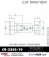 RubberPartsCatalog.com - LORD Corporation Two Piece Center Bonded Mount CB-2200 Series - CB-2205-10 Rubber-Parts-Catalog-com-LORD-Corporation-Two-Piece-Center-Bonded-Mount-CB-2200-Series-CB-2205-10