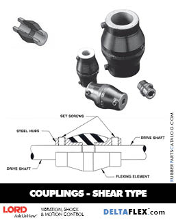 LORD DYNAFLEX Rubber Driveline Coupling - Shear Type